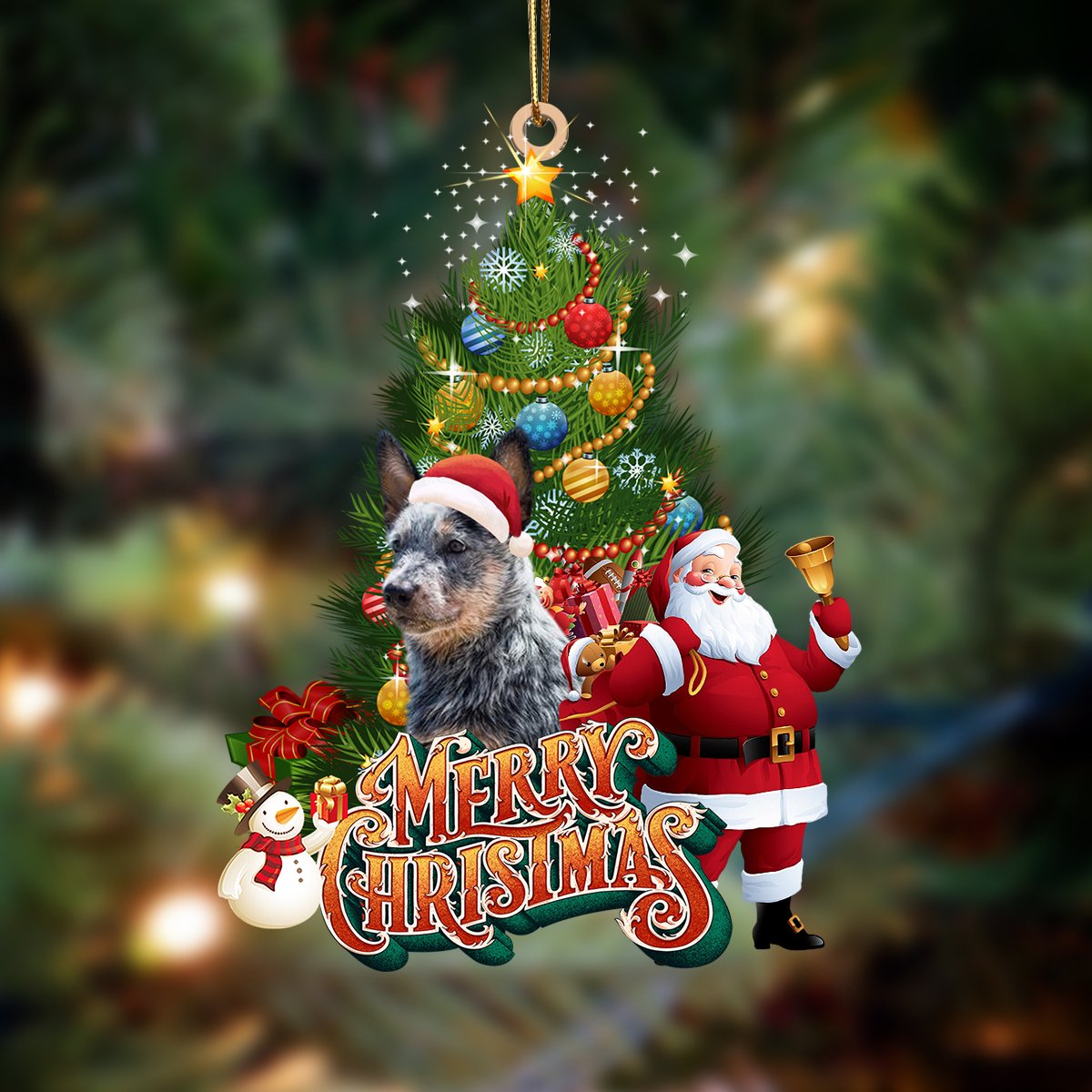 Heeler-Christmas Tree&amp;Dog Hanging Ornament