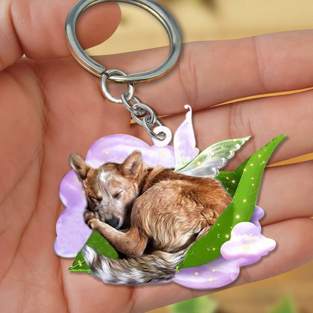 Heeler (2)-Sleep On Fallen Leaves Flat Acrylic Keychain
