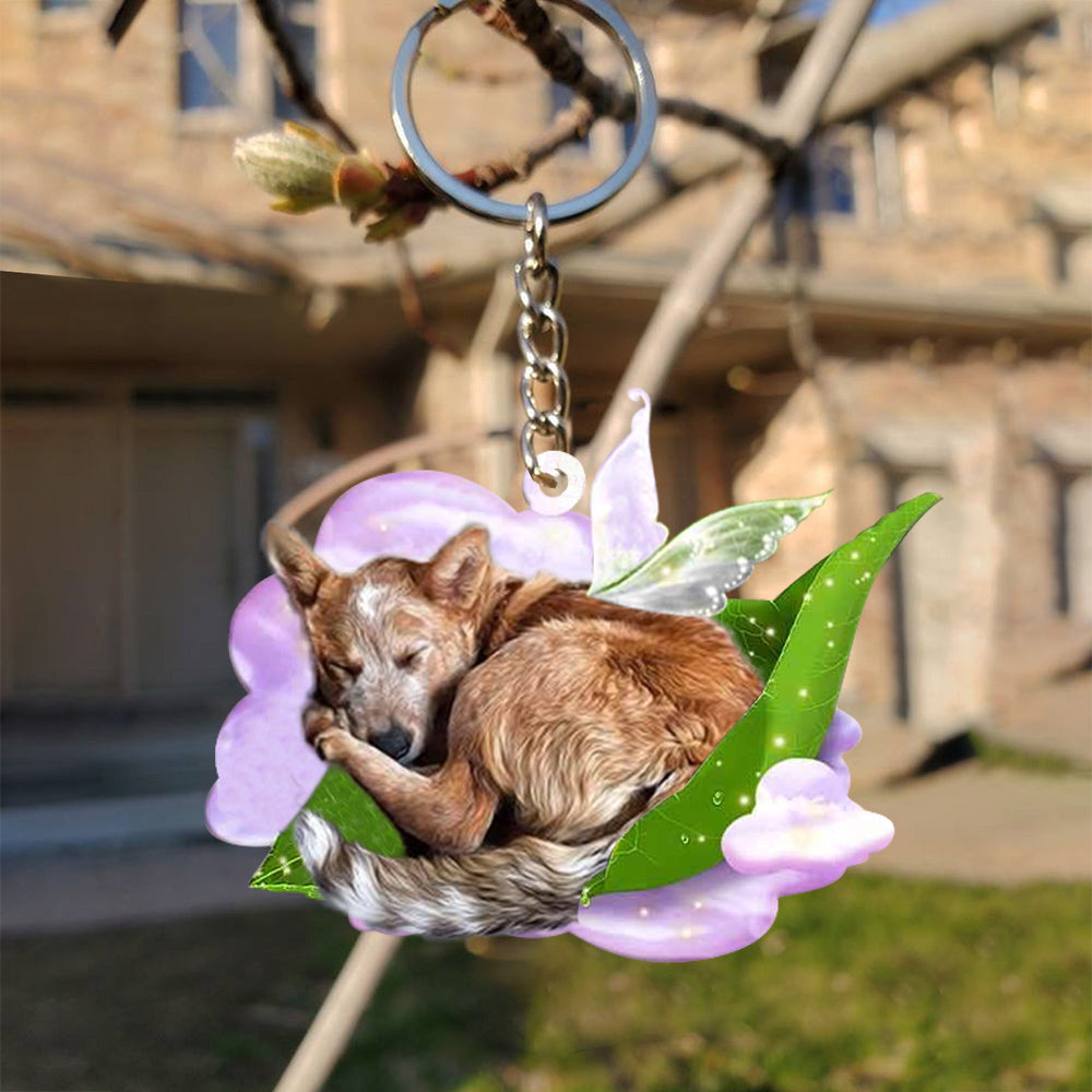 Heeler (2)-Sleep On Fallen Leaves Flat Acrylic Keychain