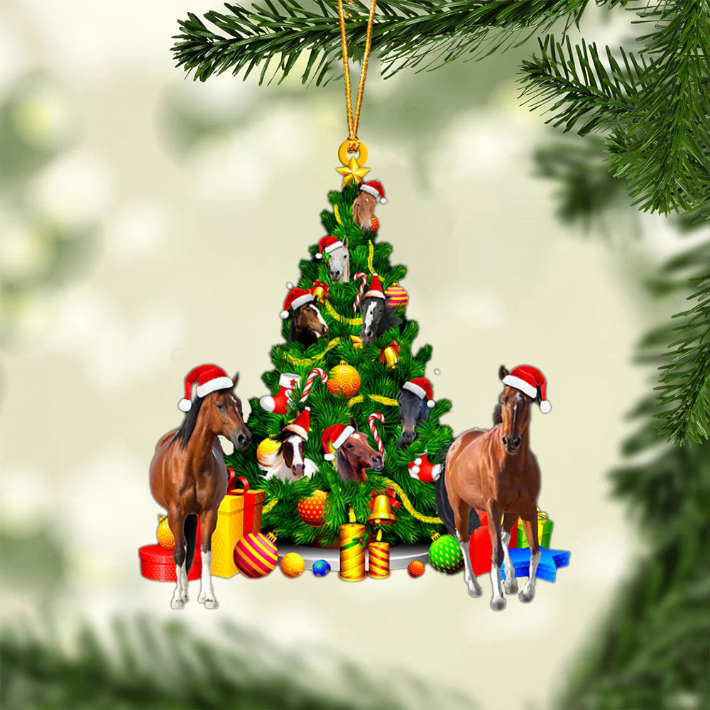 Horse-Xmas Tree&amp;Dog-Two Sided Ornament