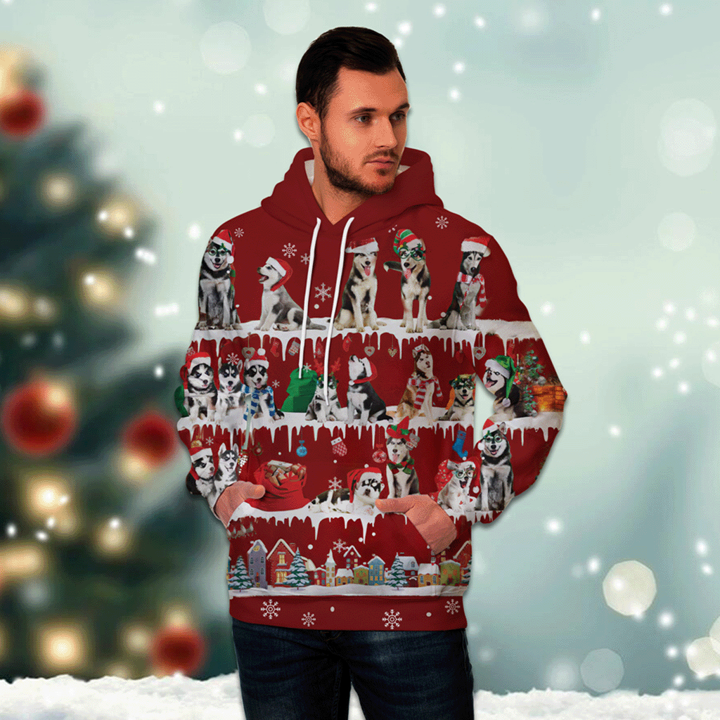 Husky - Snow Christmas - 3D Hoodie