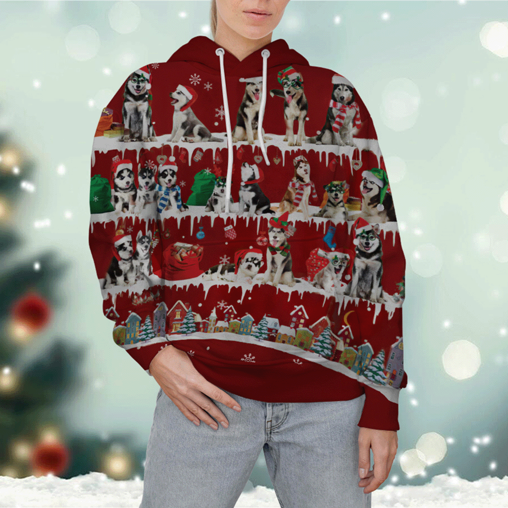 Husky - Snow Christmas - 3D Hoodie