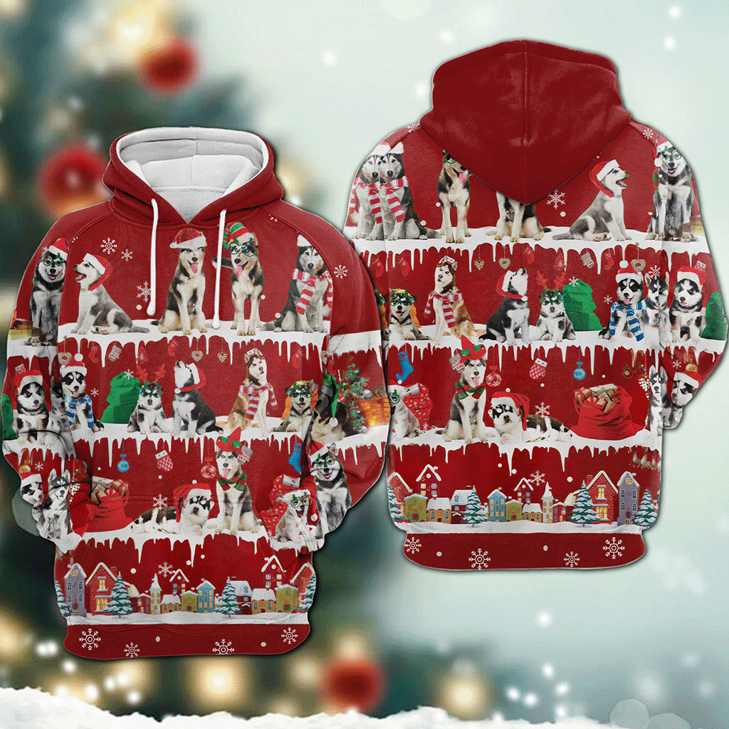 Husky - Snow Christmas - 3D Hoodie