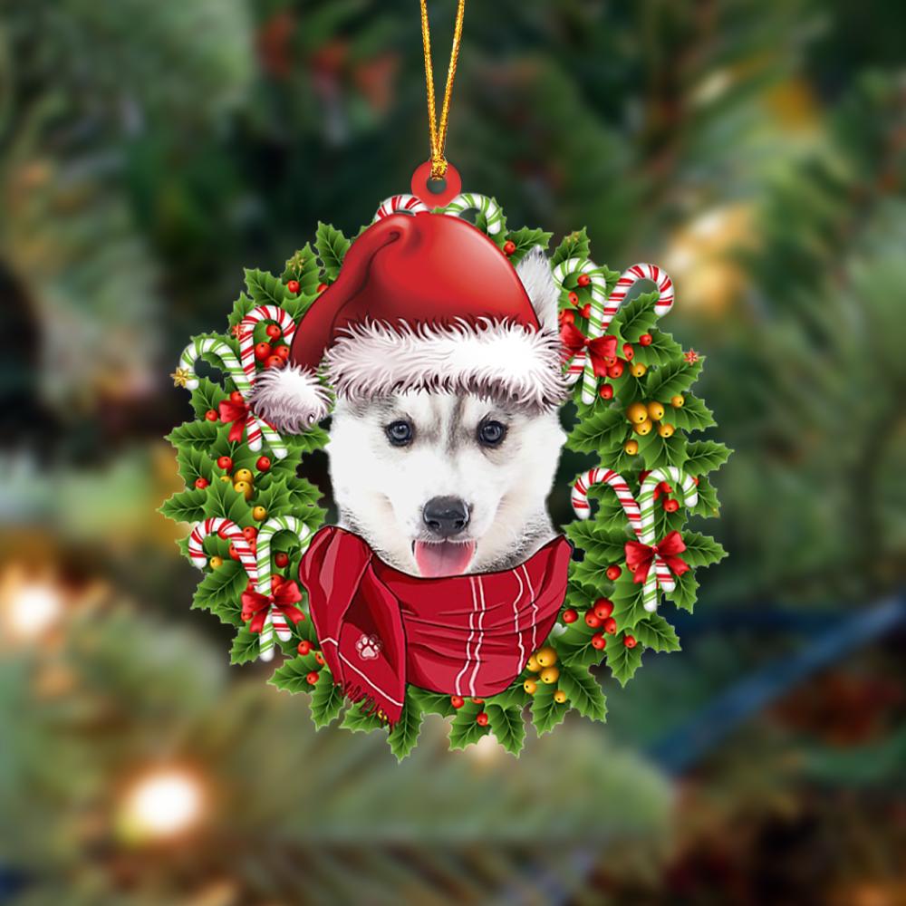 Husky 2-Xmas Bandana Hanging Ornament
