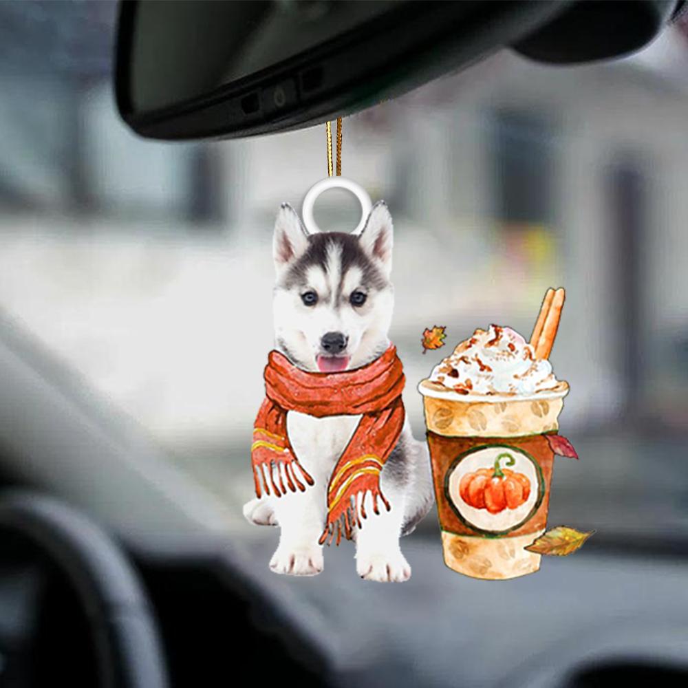 Husky 2-Pumpkin Spice Kinda-Two Sided Ornament