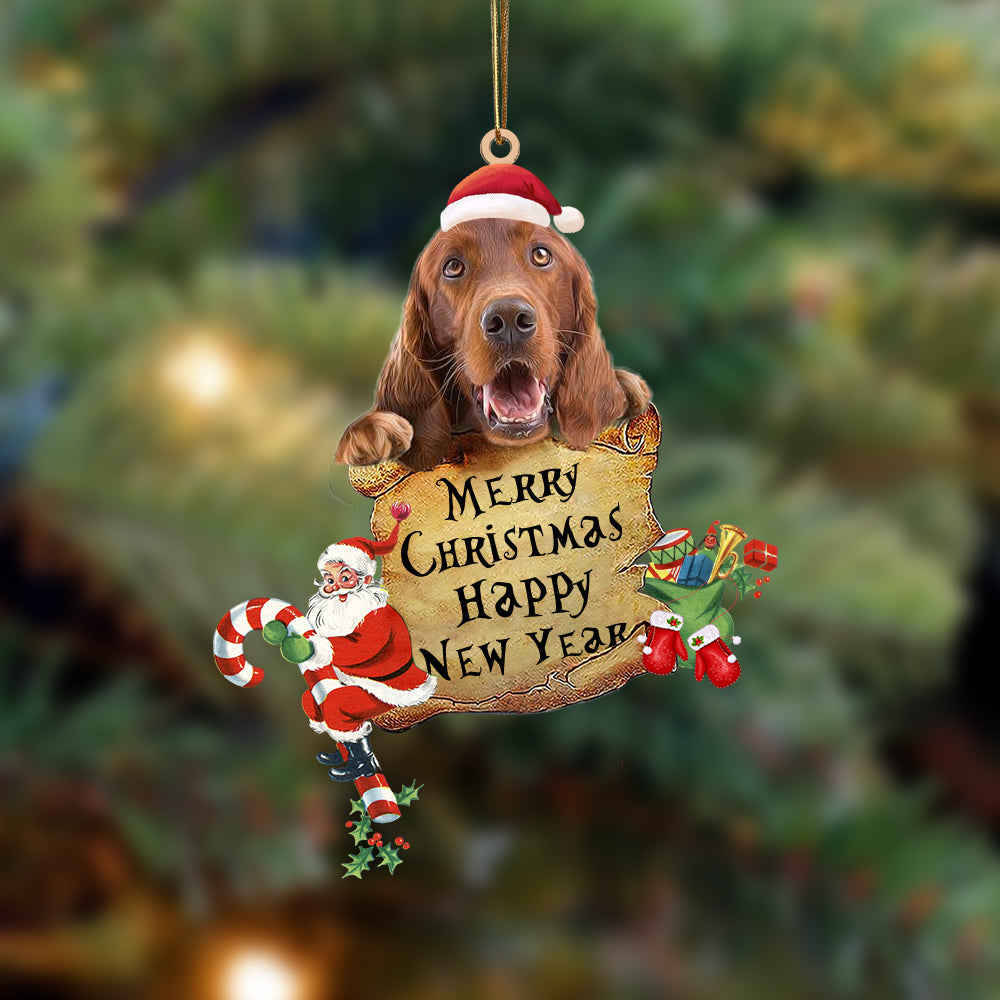 Irish Setter-Christams &amp; New Year Two Sided Ornament