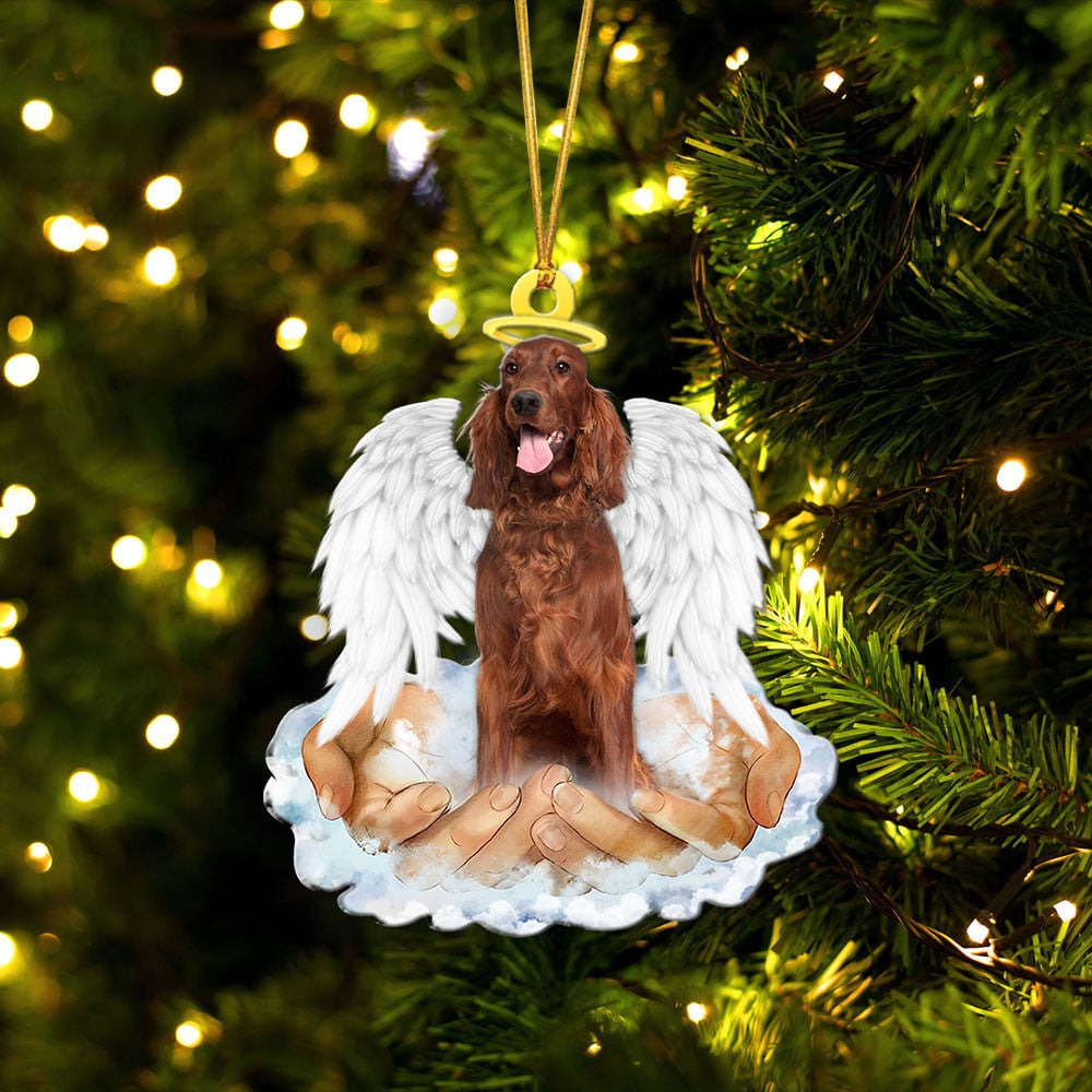 Irish Setter-In The Hands Of God Xmas-Two Sided Ornament
