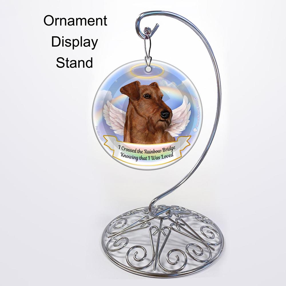 Rainbow Bridge Memorial-Irish Terrier Porcelain Hanging Ornament