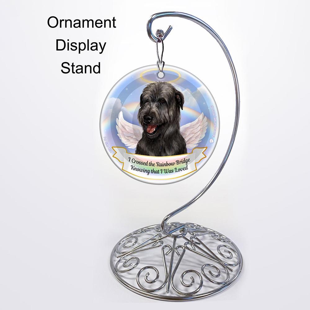 Rainbow Bridge Memorial-Irish Wolfhound Black Porcelain Hanging Ornament