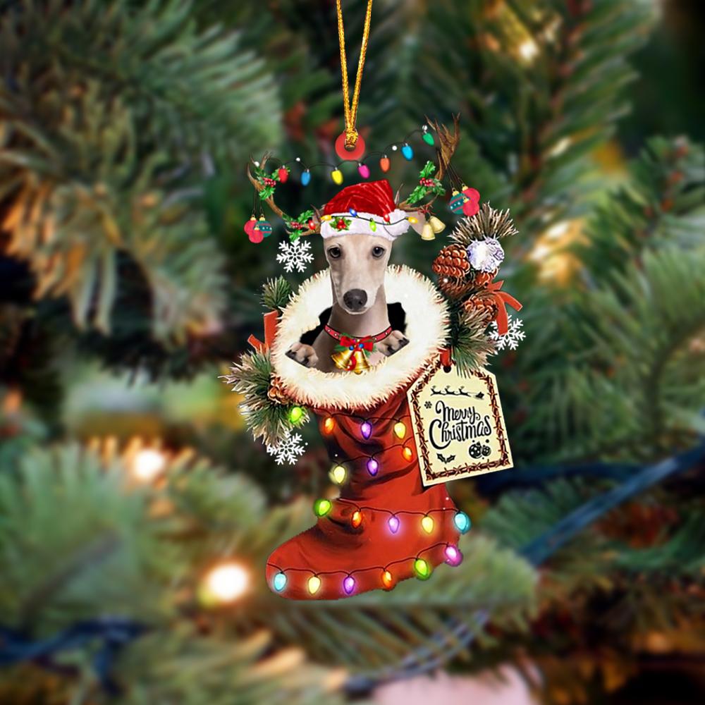 Italian Greyhound-Xmas Boot-Two Sided Ornament