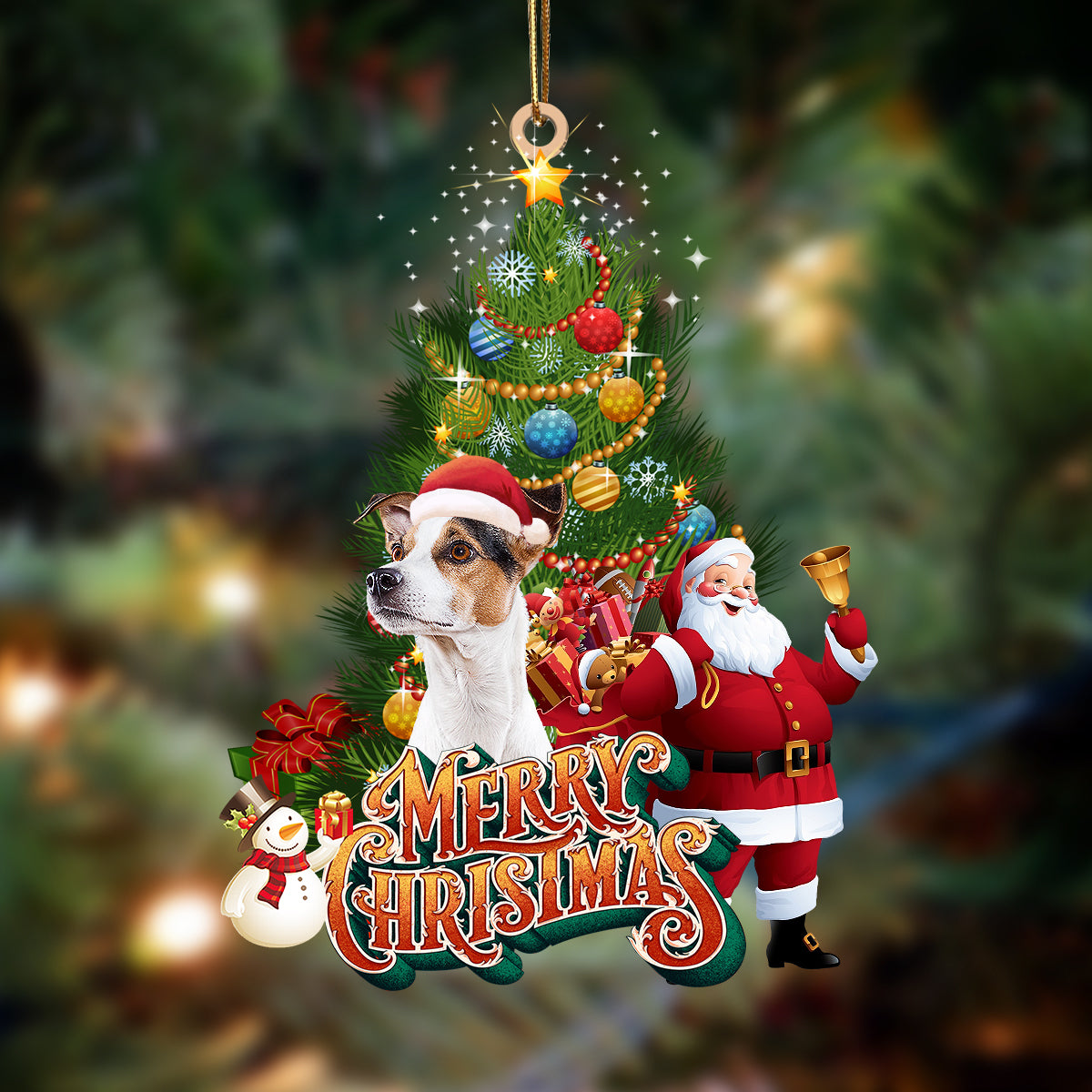 Jack Russel Terrier 5-Christmas Tree&amp;Dog Hanging Ornament