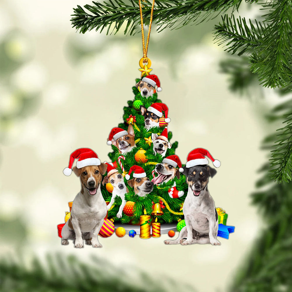 Jack Russell Terrier-Xmas Tree&amp;Dog-Two Sided Ornament