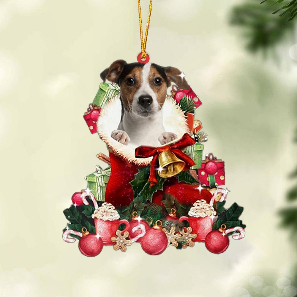 Jack Russell Terrier 1-Red Boot Hanging Ornament