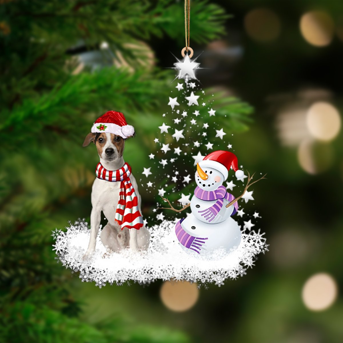 Jack Russell Terrier 1-Star Tree Hanging Ornament