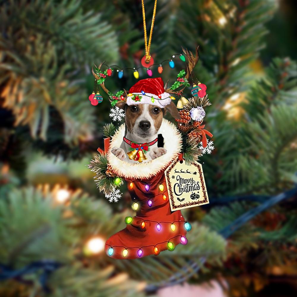 Jack Russell Terrier 1-Xmas Boot-Two Sided Ornament