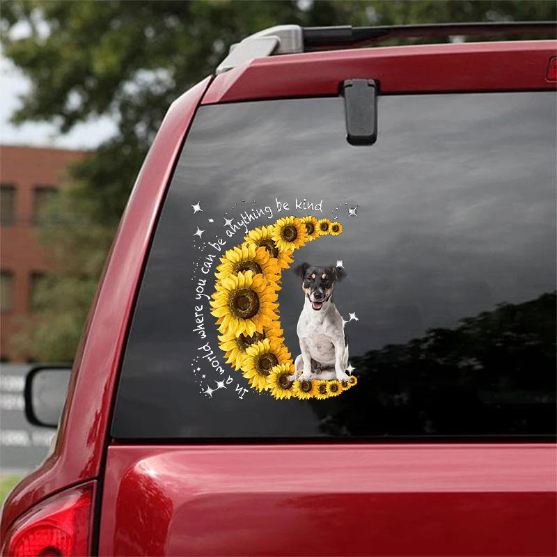 Jack Russell Terrier-Sunflower Be Kind Car Sticker