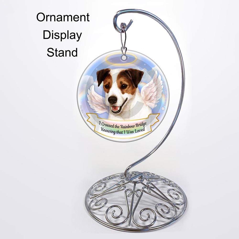 Rainbow Bridge Memorial-Jack Russell Tri Color Porcelain Hanging Ornament