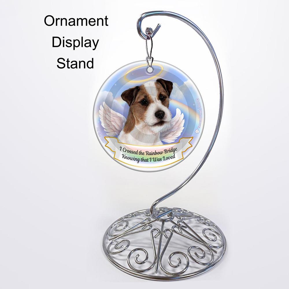 Rainbow Bridge Memorial-Jack Russell WH Tri Porcelain Hanging Ornament