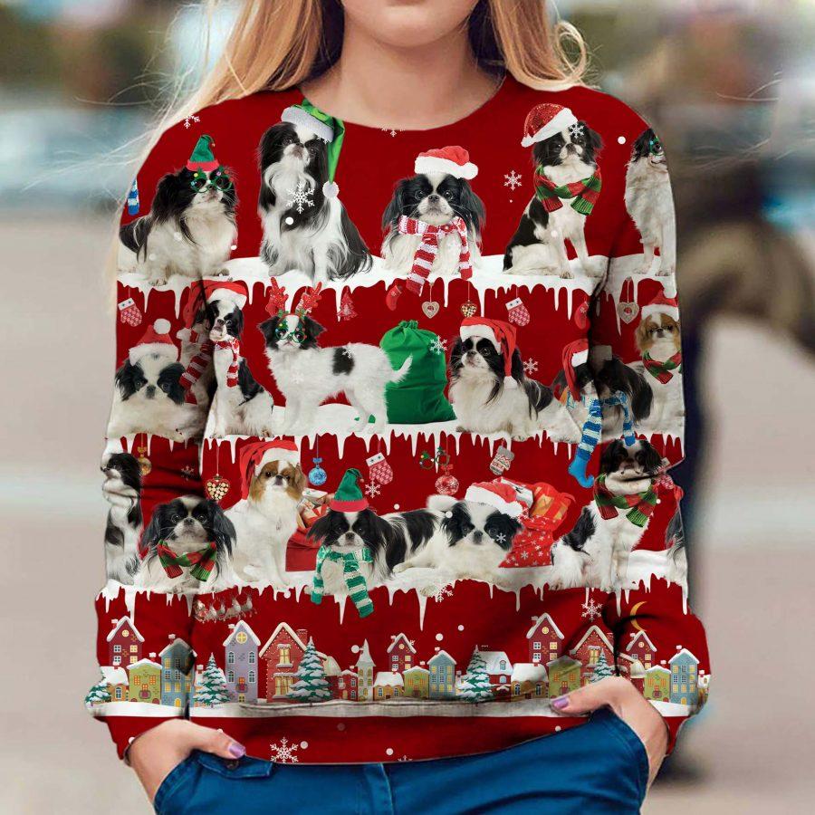 Japanese Chin - Snow Christmas - Premium Sweatshirt