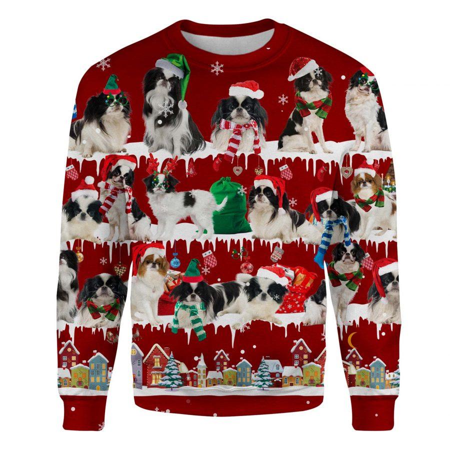 Japanese Chin - Snow Christmas - Premium Sweatshirt