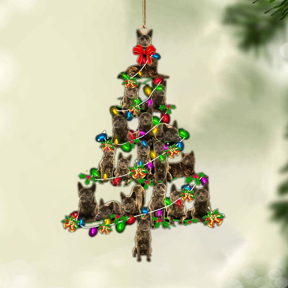 Kai Ken-Christmas Tree Lights-Two Sided Ornament