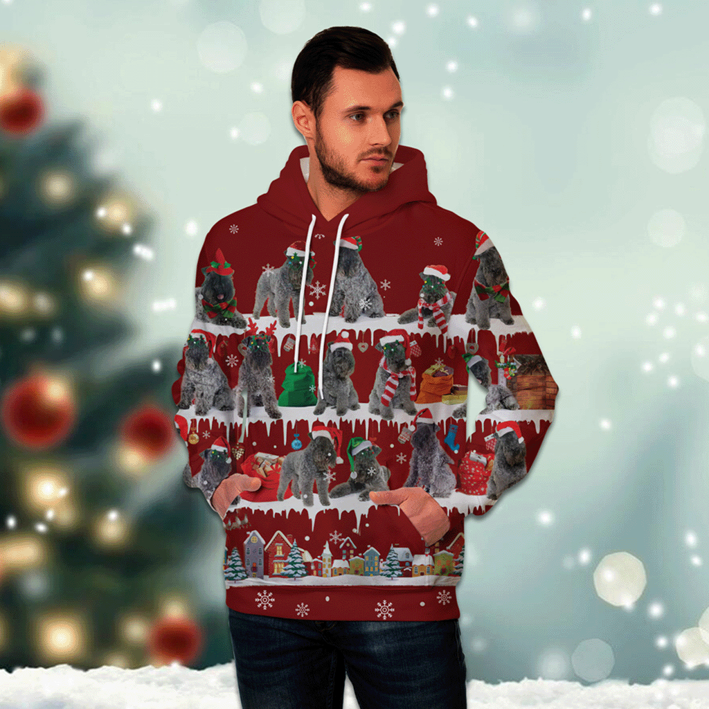 Kerry Blue Terrier - Snow Christmas - 3D Hoodie