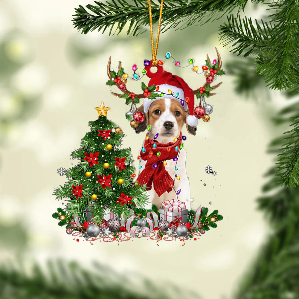 Kooikerhondje-Reindeer Christmas-Two Sided Ornament