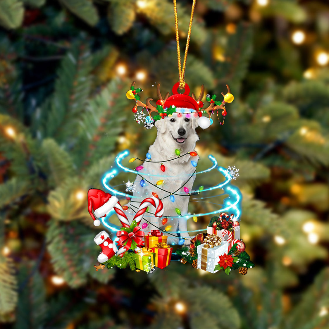 Kuvasz-Christmas Candy&amp;Gift-Two Sided Ornament