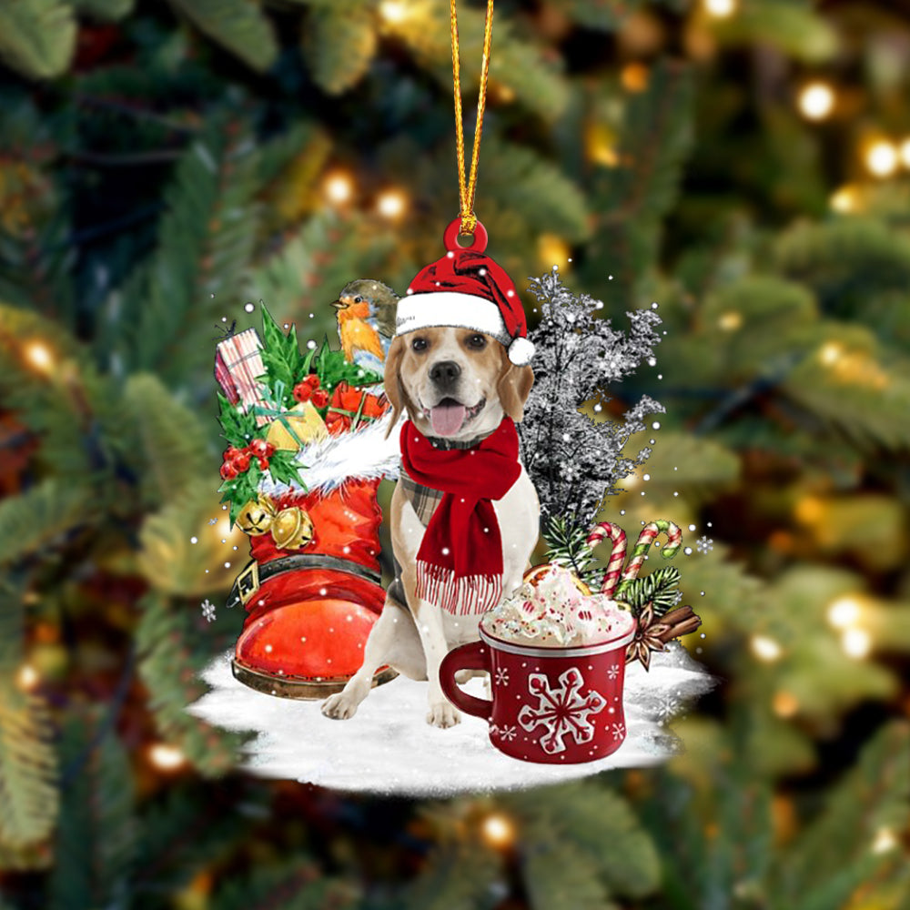 LEMON Beagle-Winter Cup-Two Sided Ornament