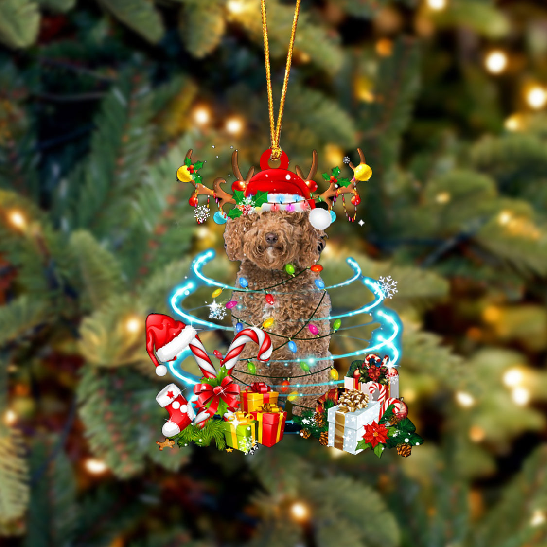 Labradoodle-Christmas Candy&amp;Gift-Two Sided Ornament