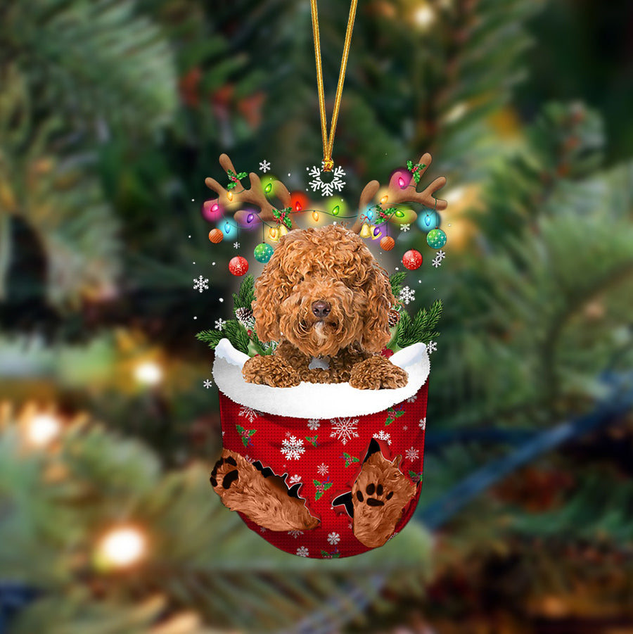 Labradoodle-In Christmas Pocket Two Sides Ornament