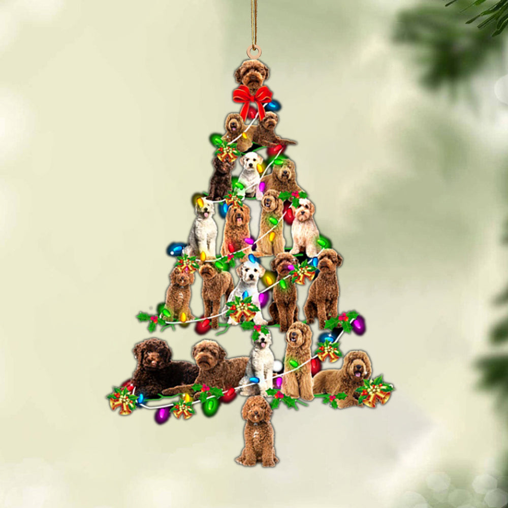 Labradoodle-Christmas Tree Lights-Two Sided Ornament