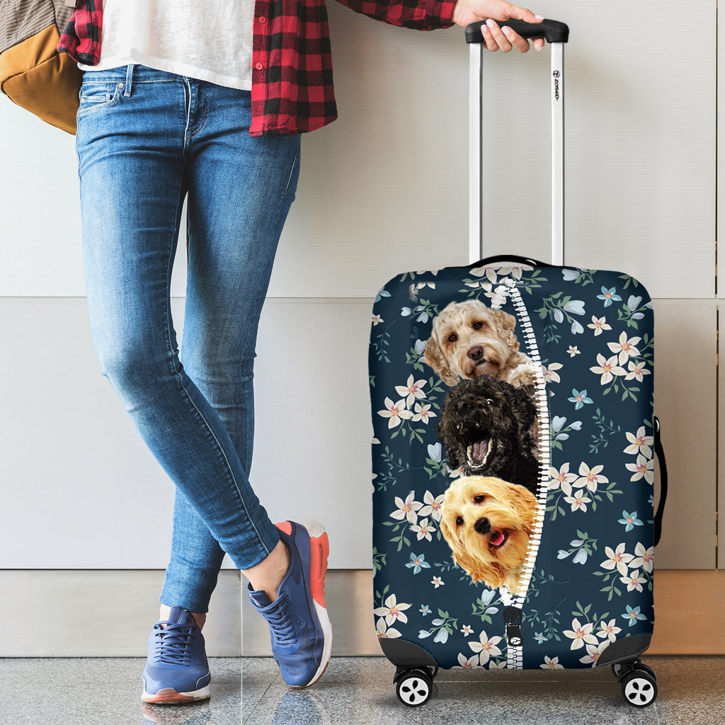 Labradoodle-Flowers-Luggage covers