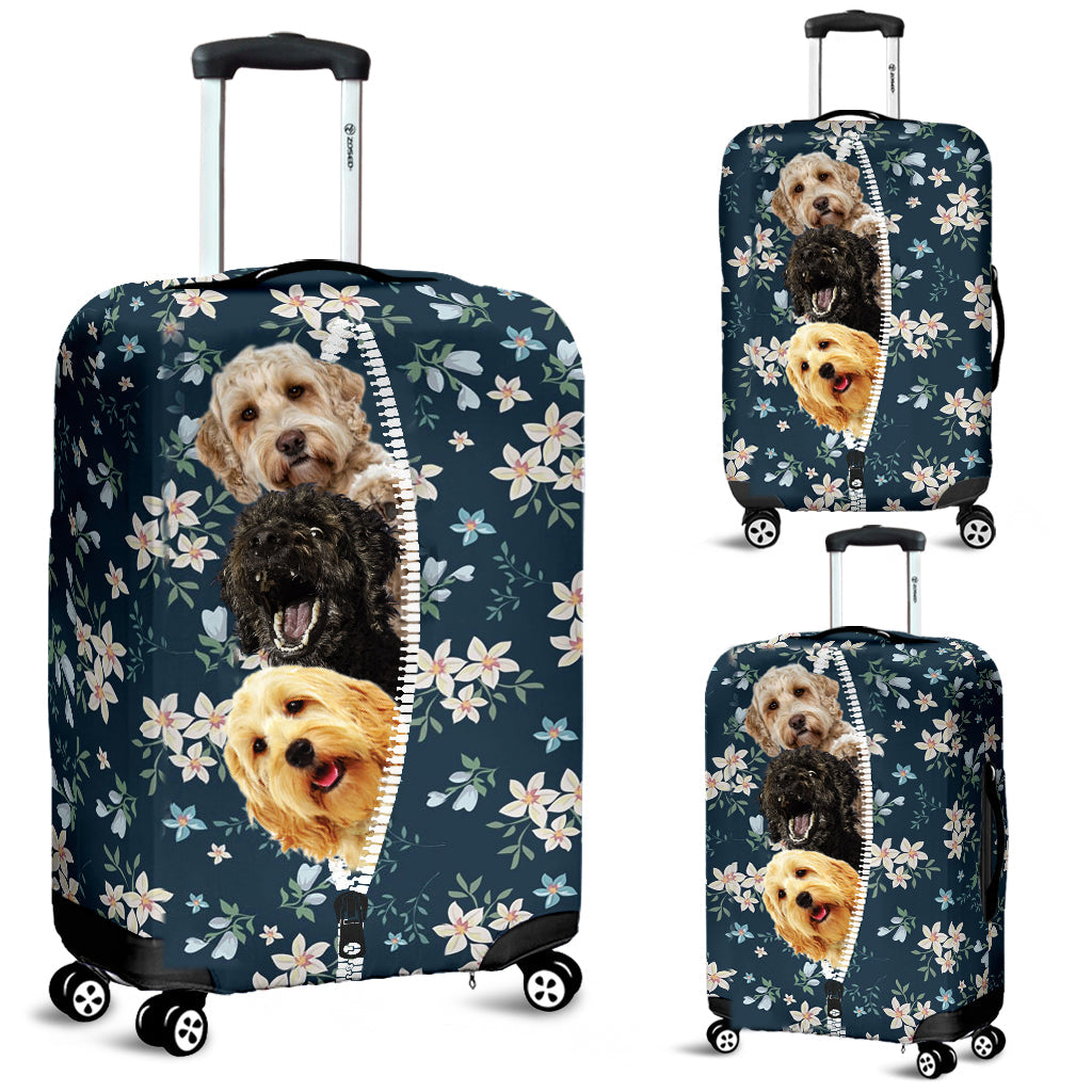 Labradoodle-Flowers-Luggage covers