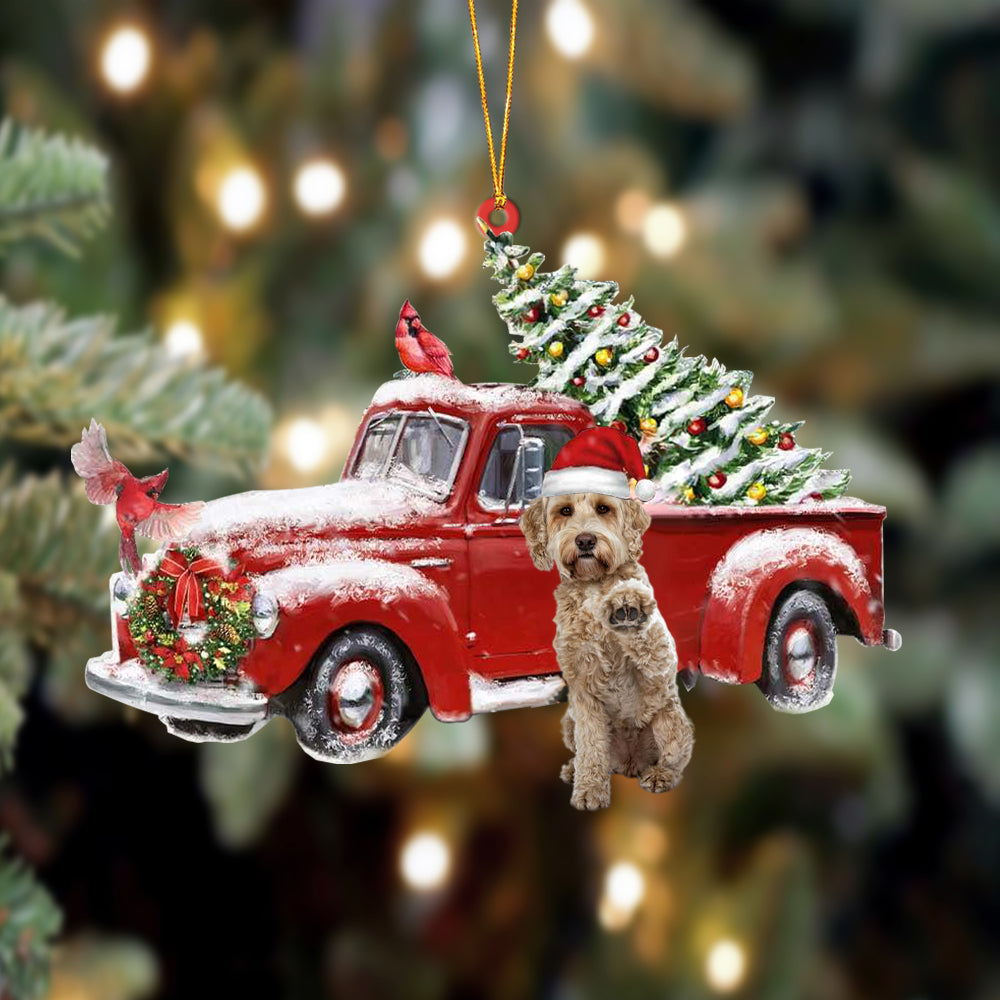 Labradoodle 4-Cardinal &amp; Truck Two Sided Ornament