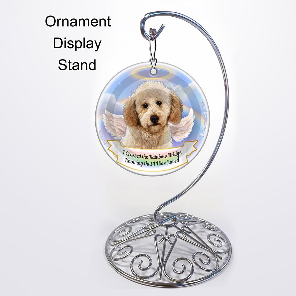Rainbow Bridge Memorial-Labradoodle Yellow Porcelain Hanging Ornament