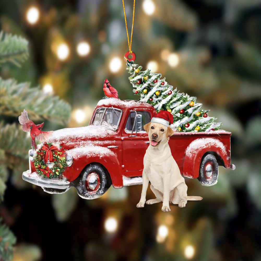 Labrador-Cardinal & Truck Two Sided Ornament