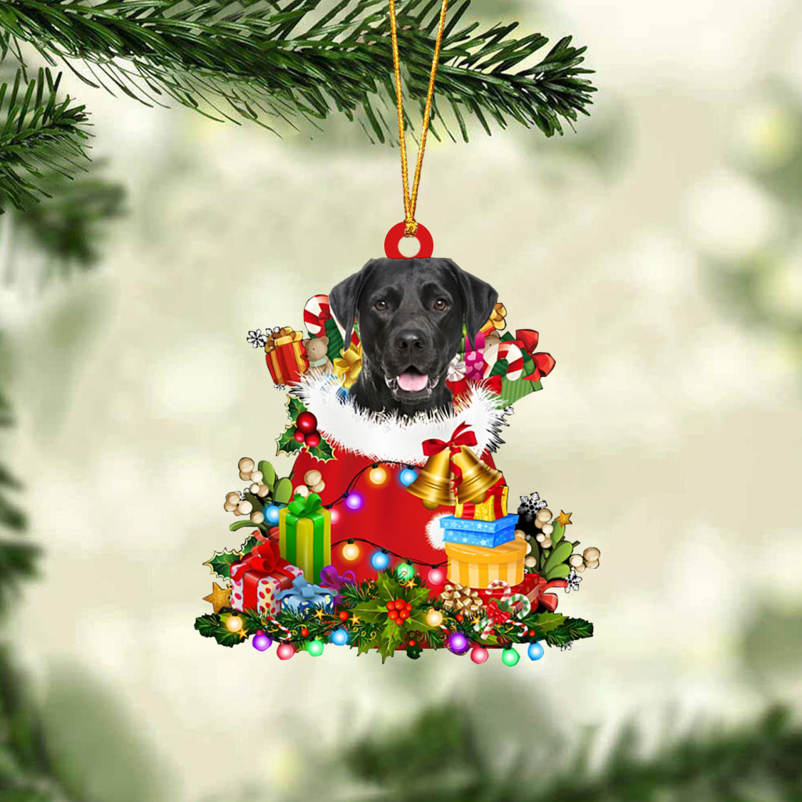 Labrador-Christmas Bag Gift-Two Sided Ornament