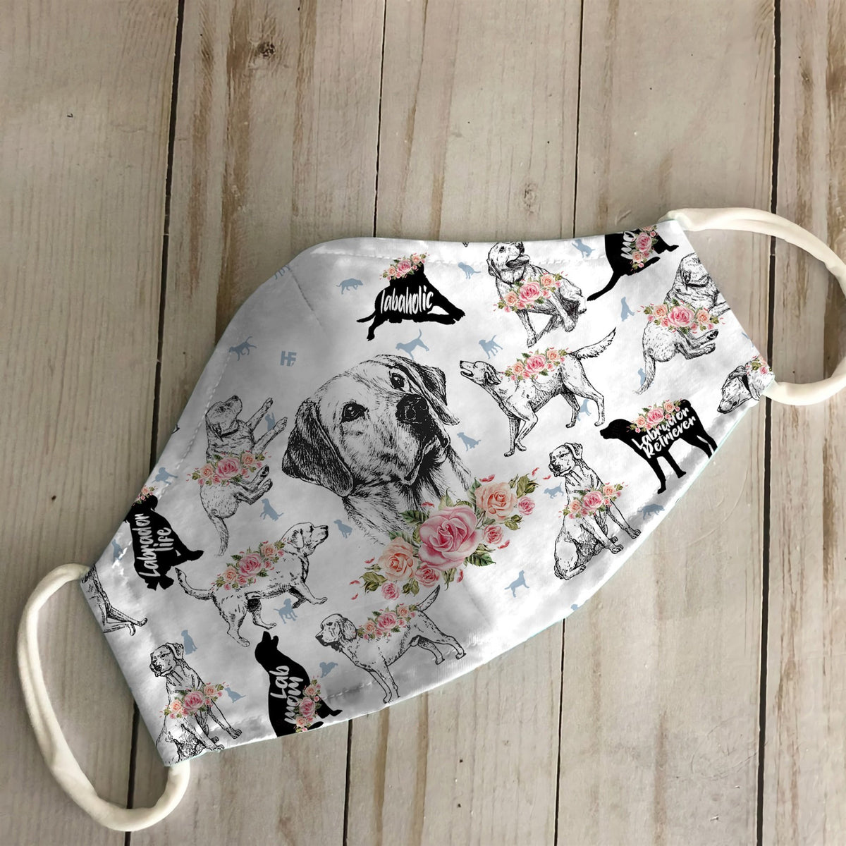 Labrador Retriever Floral Vintage EZ07 1806 Face Mask