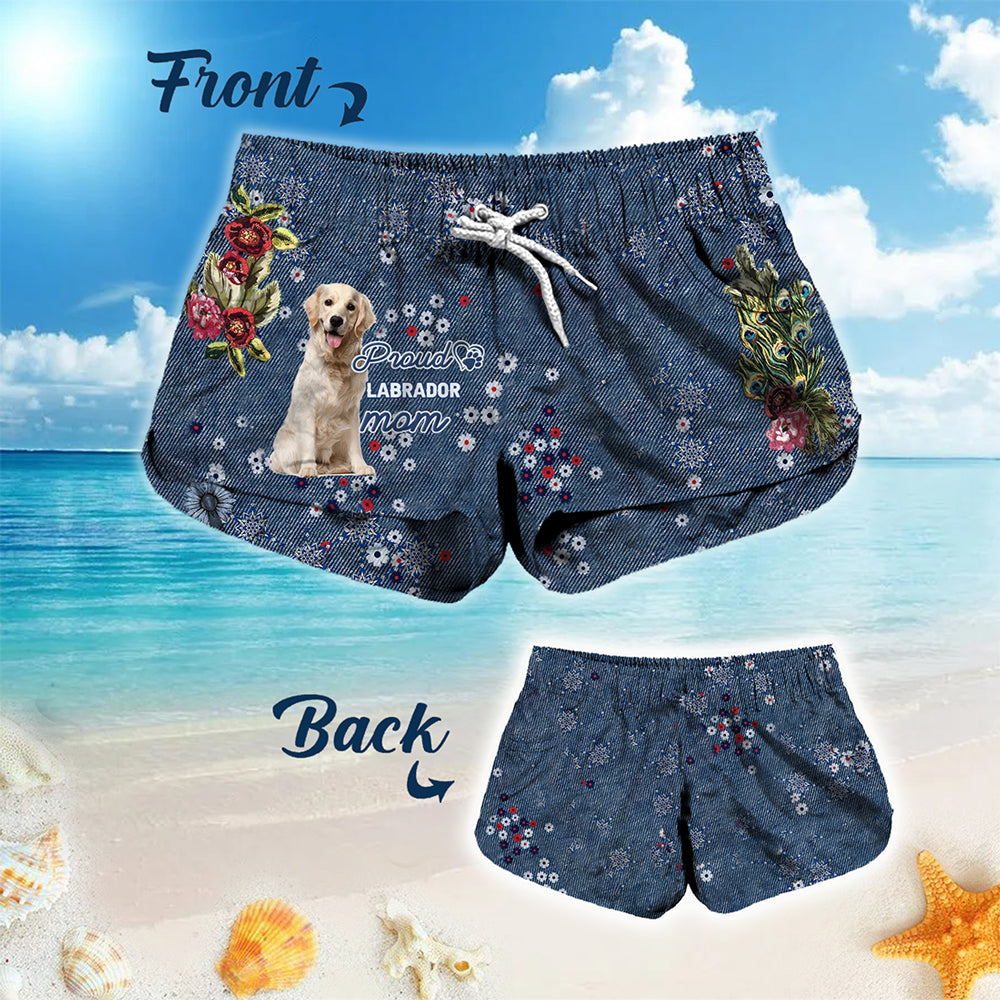 Labrador 3 Pround Mom-Women Hawaii Beach Shorts