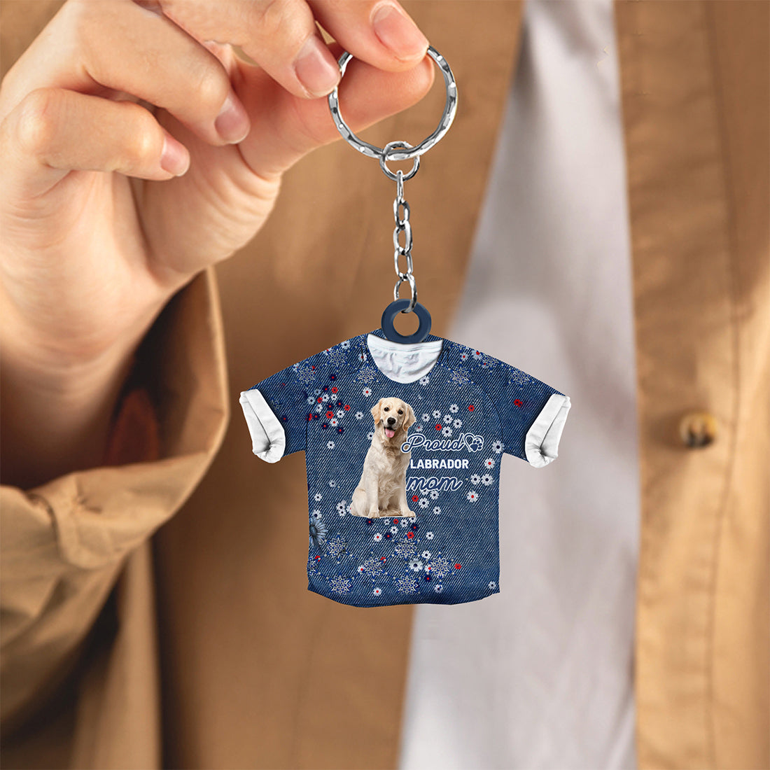 Labrador 3-Pround Mom-flat Acrylic Keychain