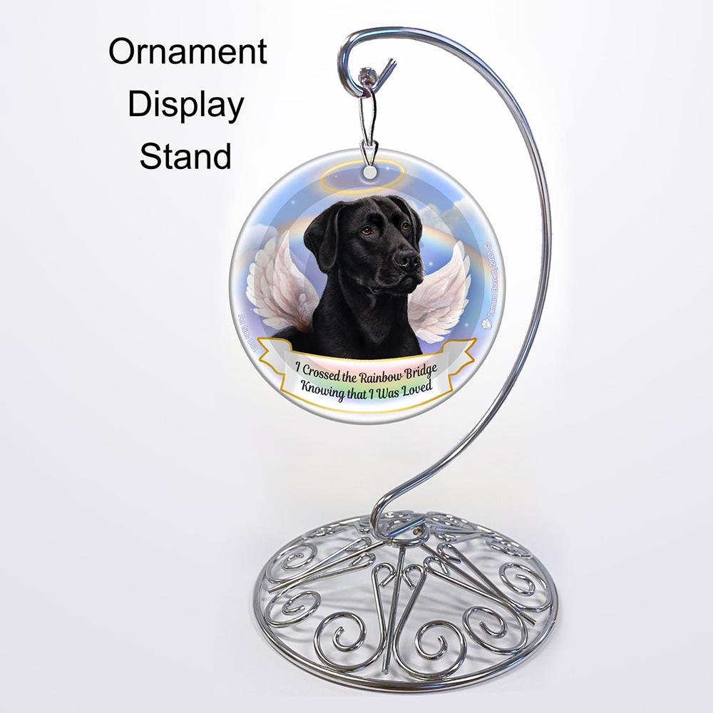 Rainbow Bridge Memorial-Labrador Black (American) Porcelain Hanging Ornament