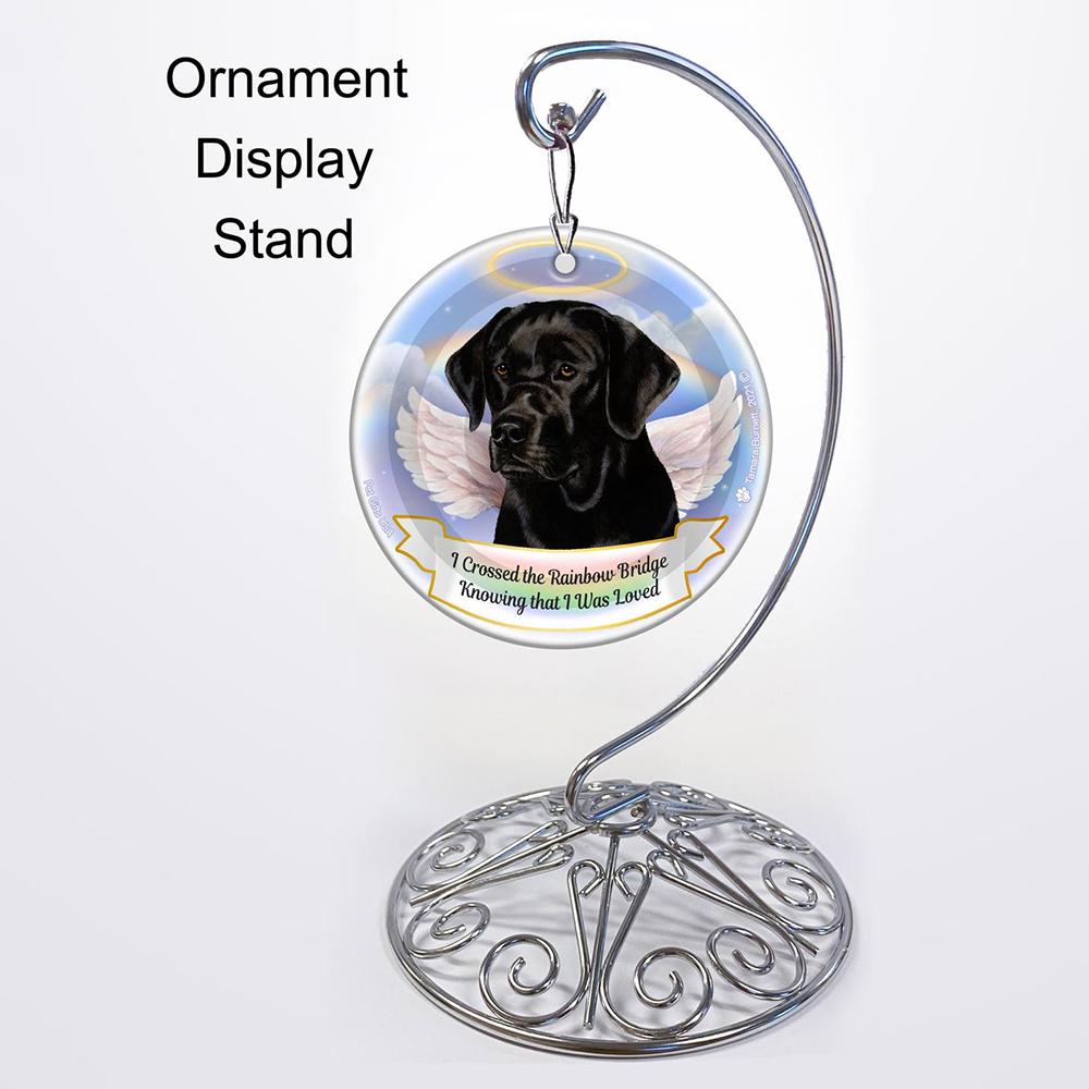 Rainbow Bridge Memorial-Labrador Black (English) Porcelain Hanging Ornament