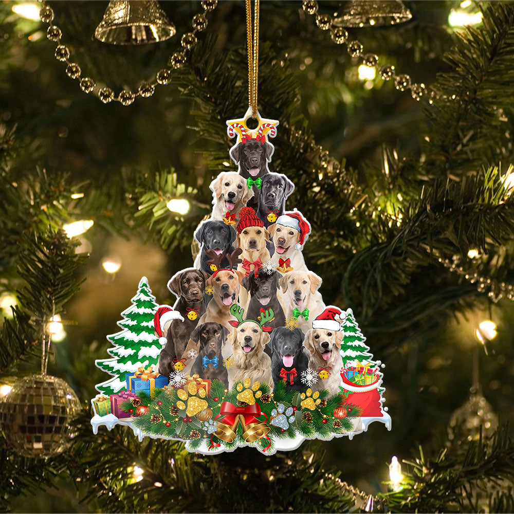 Labrador Full The Christmas Tree-Two Sided Ornament