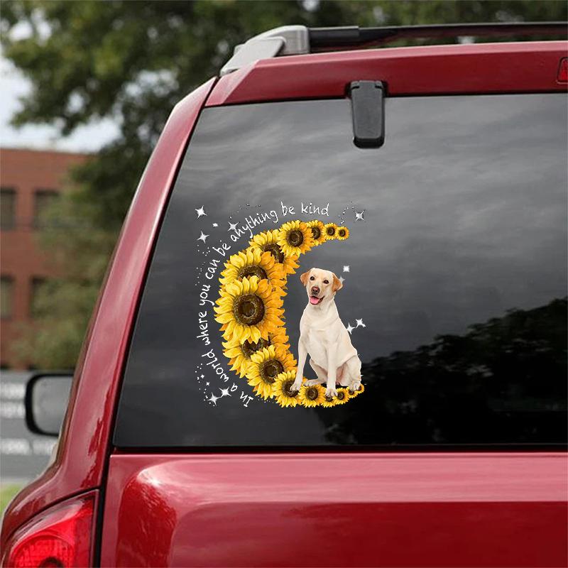 Labrador Retriever 2-Sunflower Be Kind Car Sticker