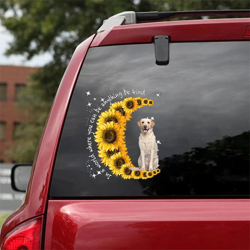Labrador Retriever-Sunflower Be Kind Car Sticker