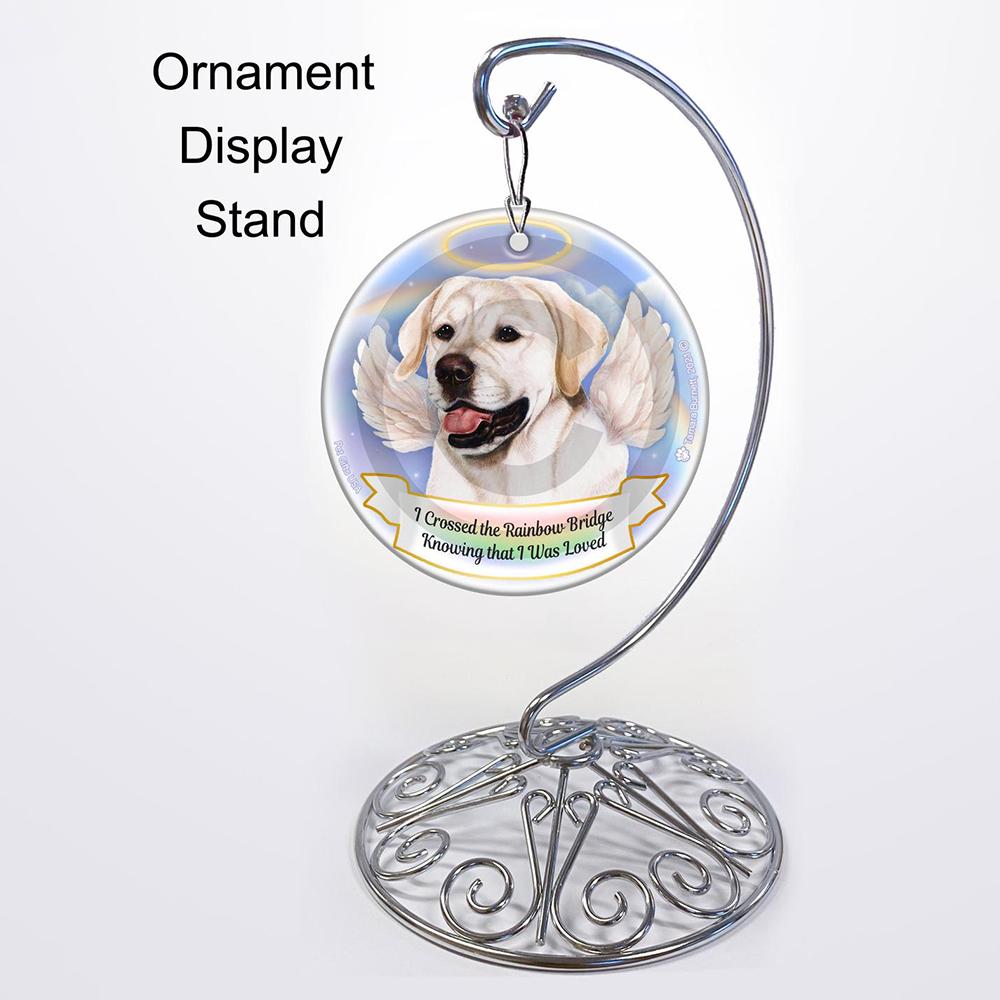 Rainbow Bridge Memorial-Labrador White (English) Porcelain Hanging Ornament