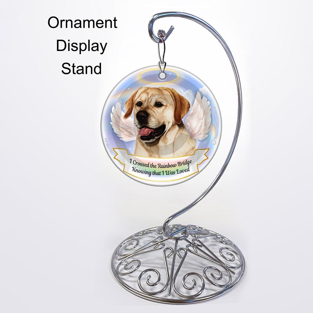 Rainbow Bridge Memorial-Labrador Yellow (English) Porcelain Hanging Ornament