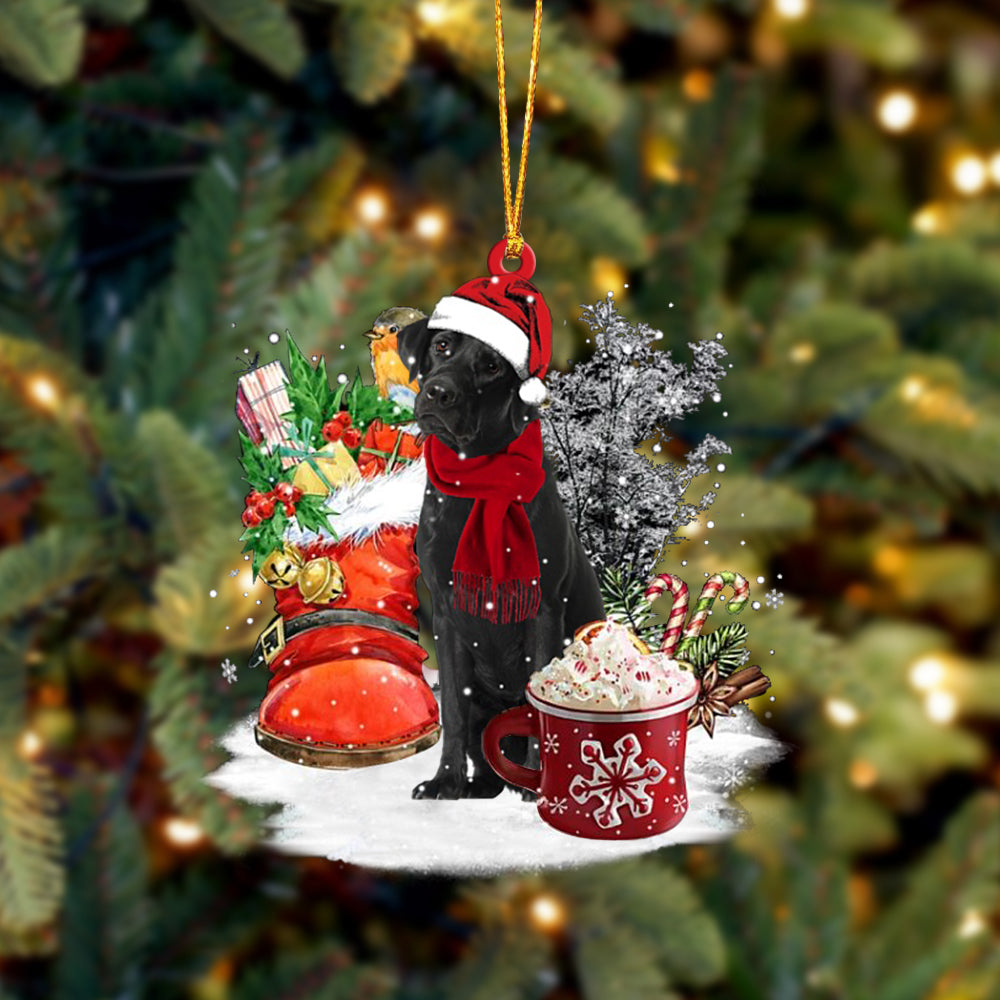 Labrador(BLACK)-Winter Cup-Two Sided Ornament