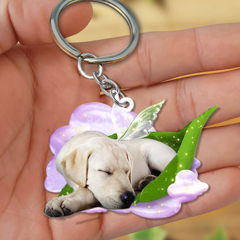 Labrador retriever-Sleep On Fallen Leaves Flat Acrylic Keychain
